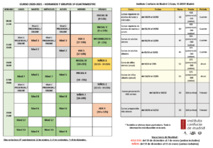 Horarios ICM 2020 -2021